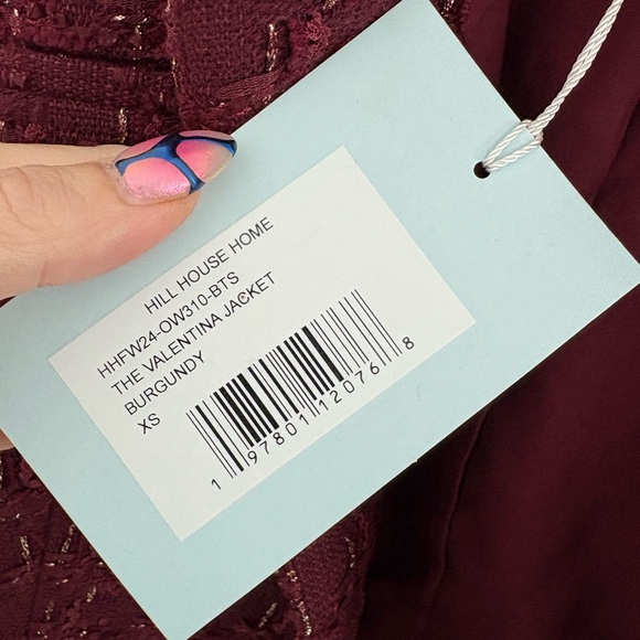 Hill House The Valentina Jacket in Burgundy Tweed NWT Size XS - Picture 5 of 10